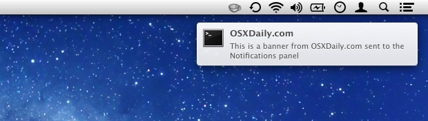 Notifications banner in OS X