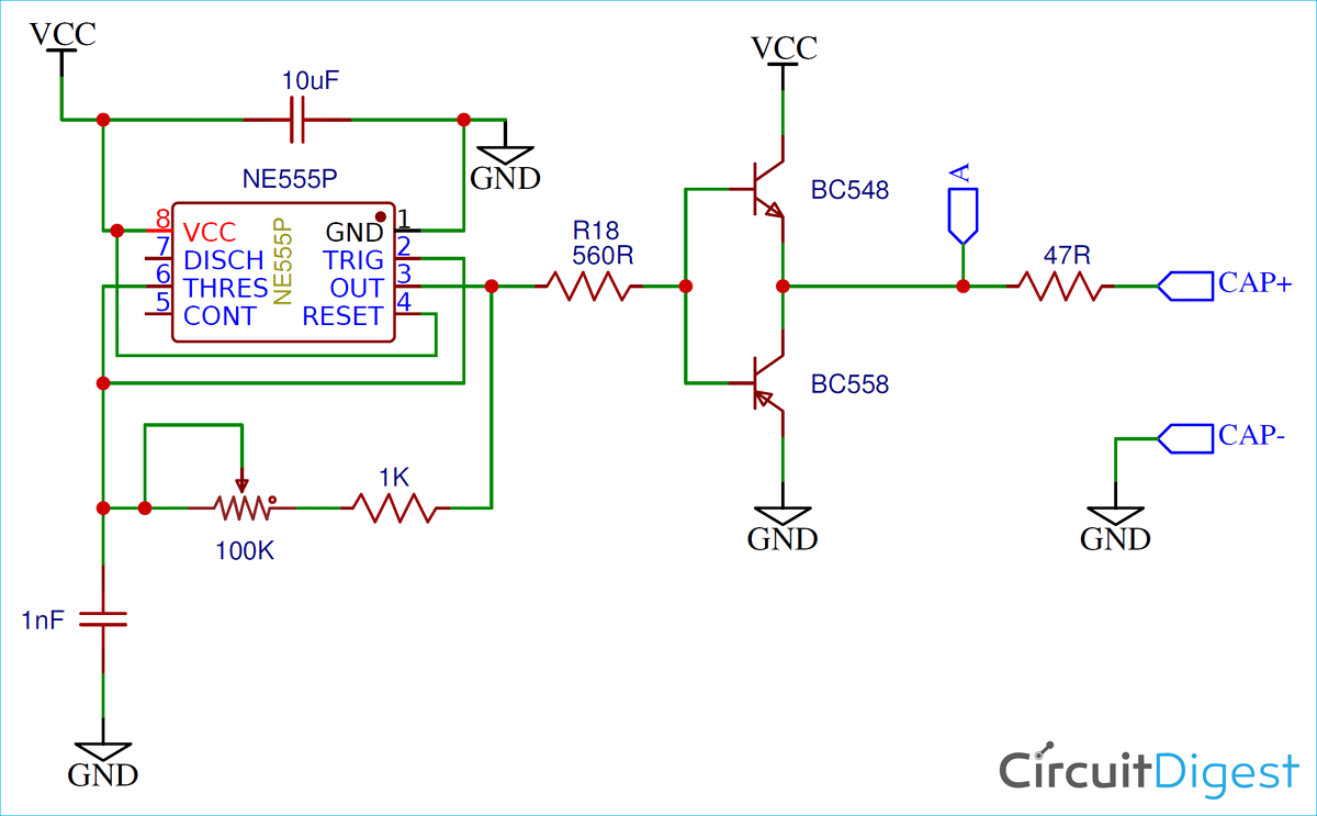 Capacitor ESR Meter Circuit Diagram using 555 Timer