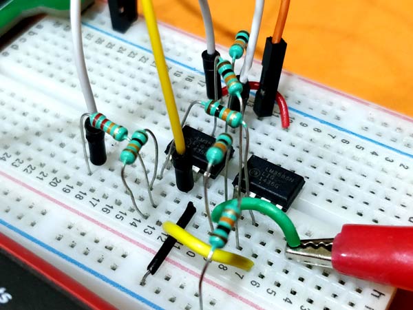 Circuit Hardware for Instrumentation Amplifier Circuit using Op-Amp