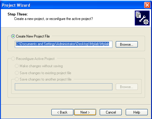 3.2.4. Adding files to Project Step Four of the Project Wizard allows file selection for the project. A source file has not yet been selected, so we will use an MPLAB IDE template file.