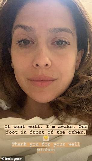 Documenting her loss: Hilaria originally posted the selfies in April, just hours after she confirmed she had suffered a miscarriage