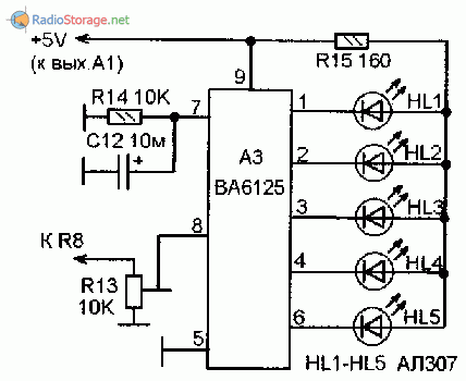 Схема светодиодного индикатора тока для лабораторного источника питания