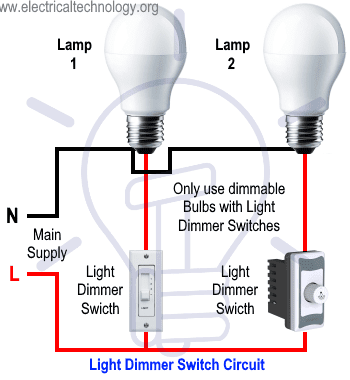 Light Dimmer Switch Circuit for Dimmable Light