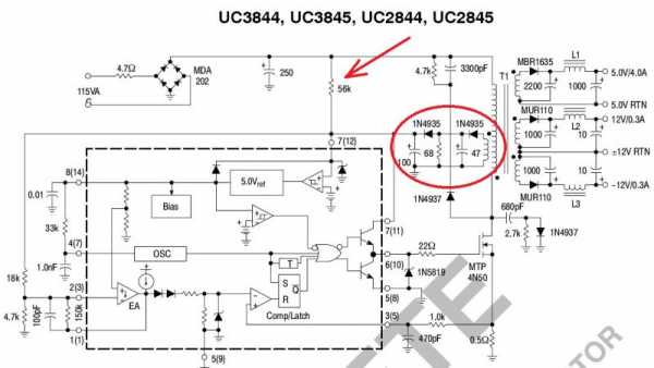 Uc3842 типовая схема включения